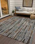 LOOMLAN Rugs Casava Gray Washable Indoor-Outdoor Rug