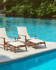 Castelle Berkeley Padded Sling Chair Ottoman 4 PC Set - LOOMLAN - Castelle - Outdoor Lounge Chairs