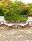 Castelle Berkeley Padded Sling Chair Ottoman 4 PC Set - LOOMLAN - Castelle - Outdoor Lounge Chairs
