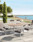 Castelle Tulip Aluminum Outdoor Oval Dining Table - LOOMLAN - Castelle - Outdoor Dining Tables