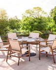 Castelle Tulip Aluminum Outdoor Round Dining Table - LOOMLAN - Castelle - Outdoor Dining Tables