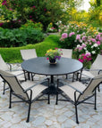 Castelle Tulip Aluminum Outdoor Round Dining Table - LOOMLAN - Castelle - Outdoor Dining Tables