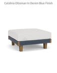 Lloyd Flanders Catalina Ottoman All Weather Wicker & Teak Wood
