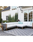 Lloyd Flanders Catalina Ottoman All Weather Wicker & Teak Wood