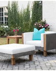 Lloyd Flanders Catalina Ottoman All Weather Wicker & Teak Wood