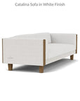 Catalina Wicker 90" Sofa Teak Tables Made USA - LOOMLAN - Lloyd Flanders - Outdoor Lounge Sets
