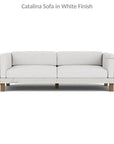 Catalina Wicker 90" Sofa Teak Tables Made USA - LOOMLAN - Lloyd Flanders - Outdoor Lounge Sets
