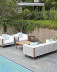 Catalina Wicker Lounge Set Teak Tables Made USA - LOOMLAN - Lloyd Flanders - Outdoor Lounge Sets