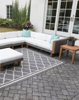 Catalina Wicker Sectional Ottoman & End Table Patio Set - LOOMLAN - Lloyd Flanders - Outdoor Lounge Sets