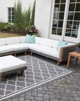 Catalina Wicker Sectional Ottoman & End Table Patio Set - LOOMLAN - Lloyd Flanders - Outdoor Lounge Sets