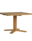Alpine Teak Wooden Pedestal Outdoor Dining Table-Outdoor Dining Tables-Lloyd Flanders-LOOMLAN