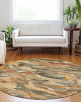 LOOMLAN Rugs Celantha Orange Washable Indoor-Outdoor Rug
