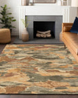 LOOMLAN Rugs Celantha Orange Washable Indoor-Outdoor Rug