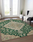 LOOMLAN Rugs Celia Green Washable Indoor-Outdoor Rug
