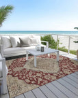 LOOMLAN Rugs Celia Red Washable Indoor-Outdoor Rug