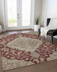 LOOMLAN Rugs Celia Red Washable Indoor-Outdoor Rug