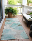 LOOMLAN Rugs Celuve Teal Washable Indoor-Outdoor Rug