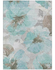 LOOMLAN Rugs Celuve Teal Washable Indoor-Outdoor Rug