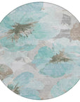 LOOMLAN Rugs Celuve Teal Washable Indoor-Outdoor Rug