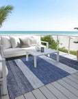 LOOMLAN Rugs Chantissa Blue Washable Indoor-Outdoor Rug
