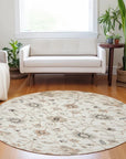 LOOMLAN Rugs Clara Ivory Washable Indoor-Outdoor Rug