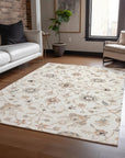 LOOMLAN Rugs Clara Ivory Washable Indoor-Outdoor Rug