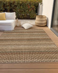 LOOMLAN Rugs Clarene Brown Washable Indoor-Outdoor Rug