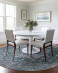 LOOMLAN Rugs Clarina Blue Washable Indoor-Outdoor Rug