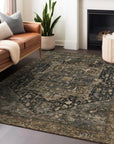 LOOMLAN Rugs Clarina Brown Washable Indoor-Outdoor Rug