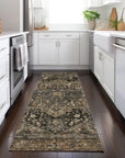 LOOMLAN Rugs Clarina Brown Washable Indoor-Outdoor Rug