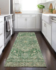 LOOMLAN Rugs Clarina Emerald Washable Indoor-Outdoor Rug
