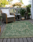 LOOMLAN Rugs Clarina Emerald Washable Indoor-Outdoor Rug