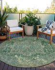 LOOMLAN Rugs Clarina Emerald Washable Indoor-Outdoor Rug