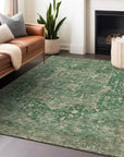 LOOMLAN Rugs Clarina Emerald Washable Indoor-Outdoor Rug