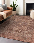 LOOMLAN Rugs Clarina Red Washable Indoor-Outdoor Rug
