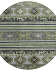 LOOMLAN Rugs Claritha Green Washable Indoor-Outdoor Rug