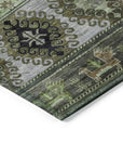 LOOMLAN Rugs Claritha Green Washable Indoor-Outdoor Rug