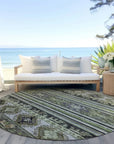 LOOMLAN Rugs Claritha Green Washable Indoor-Outdoor Rug