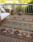 LOOMLAN Rugs Claritha Orange Washable Indoor-Outdoor Rug