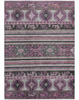 LOOMLAN Rugs Claritha Purple Washable Indoor-Outdoor Rug