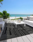 LOOMLAN Rugs Clayra Black Washable Indoor-Outdoor Rug