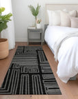 LOOMLAN Rugs Clayra Black Washable Indoor-Outdoor Rug