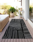 LOOMLAN Rugs Clayra Black Washable Indoor-Outdoor Rug