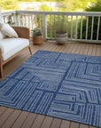LOOMLAN Rugs Clayra Blue Washable Indoor-Outdoor Rug