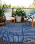 LOOMLAN Rugs Clayra Blue Washable Indoor-Outdoor Rug