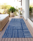 LOOMLAN Rugs Clayra Blue Washable Indoor-Outdoor Rug