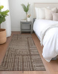 LOOMLAN Rugs Clayra Brown Washable Indoor-Outdoor Rug