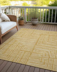 LOOMLAN Rugs Clayra Gold Washable Indoor-Outdoor Rug