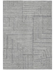 LOOMLAN Rugs Clayra Gray Washable Indoor-Outdoor Rug