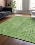 LOOMLAN Rugs Clayra Green Washable Indoor-Outdoor Rug